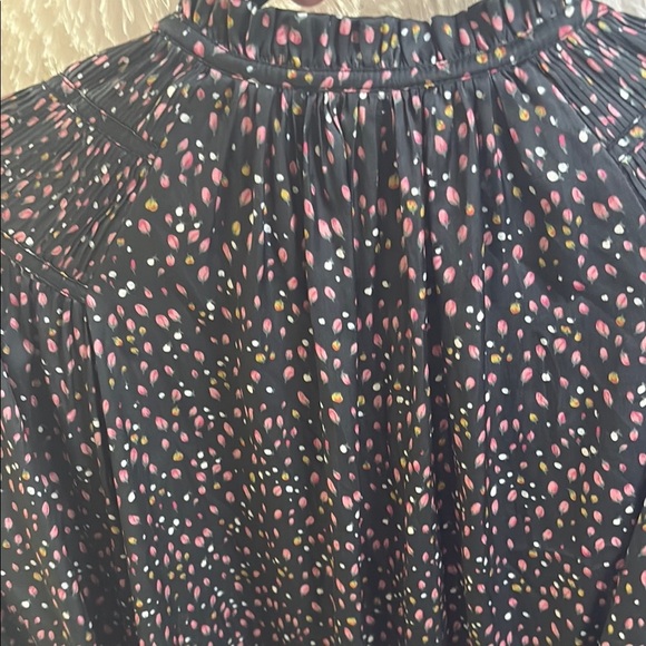 Ulla Johnson Gray Pleated Mandarin Collar Blouse - Picture 9 of 14